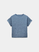 Blue structured t-shirt top