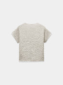 Beige structured t-shirt top