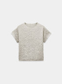 Beige structured t-shirt top