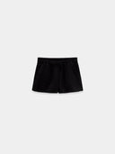 Black Tie-Detail Shorts