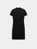 Black high neck T-shirt mini dress