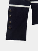 Black turtleneck with stripes