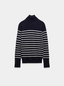 Black turtleneck with stripes