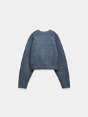 Blue Cropped Cozy Knit Sweater