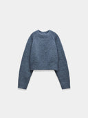 Blue Cropped Cozy Knit Sweater