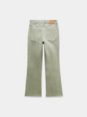 Green Mid Rise Flared Jeans