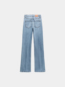 Jeans with a flared silhouette and a high-waisted design