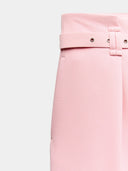 Pink high rise pants with belt