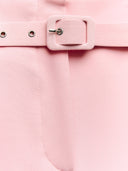 Pink high rise pants with belt