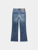 Blue Mid Rise Flared Jeans
