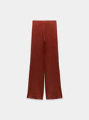 Burgundy high waist straight legging