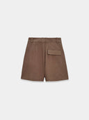Brown high waisted linen short