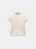 Ecru polo shirt with zipper