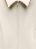 Ecru polo shirt with zipper