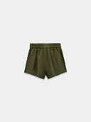 Dark Blue Breezy Linen Tie Bermuda Shorts