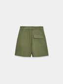 Green high waist linen short