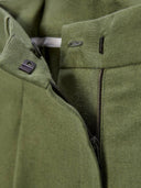 Green high waist linen short