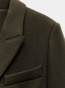 Green long wool coat