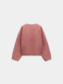 Pink Bouclé textured sweatshirt