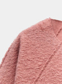 Pink Bouclé textured sweatshirt