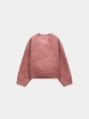 Pink Bouclé textured sweatshirt