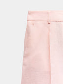 Green high waist linen short