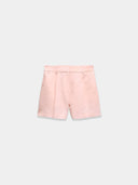 Pink high waist linen short