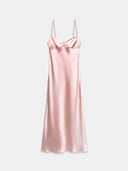 Pink midi satin dress