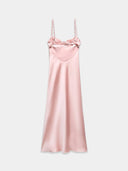 Pink midi satin dress