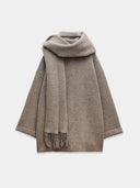 ScarfAccented Knit Cocoon Coat
