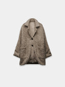 Short Coat Knitted with an Alpaca Blend