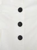 White Paperbag Shorts with buttons