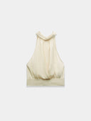 White Satin Enchantment Bow Blouse