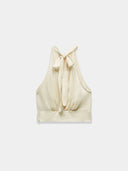 White Satin Enchantment Bow Blouse