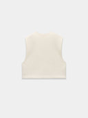 White cropped gillet