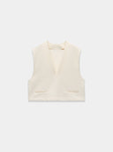 White cropped gillet