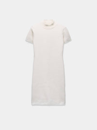 White high neck T-shirt mini dress