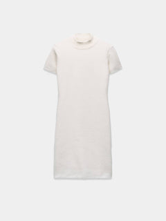 White high neck T-shirt mini dress